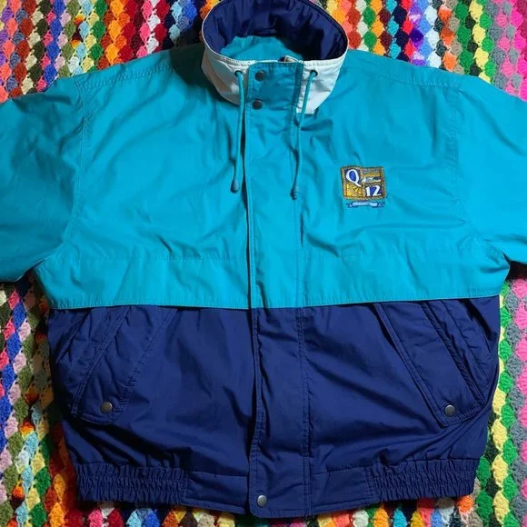 Vintage 1995 Orlando Q12 Embroidered Colorblock Oversized Windbreaker w/… - Picture 7 of 14